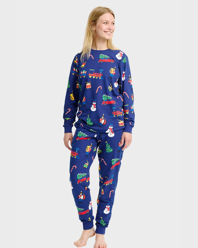 Weihnachtsspielzeug-Pyjamas für Damen - Familienstil