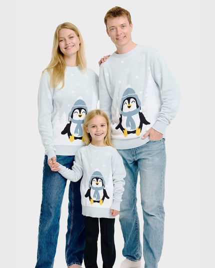 Niedlicher Pinguin-Weihnachtspullover – Herren