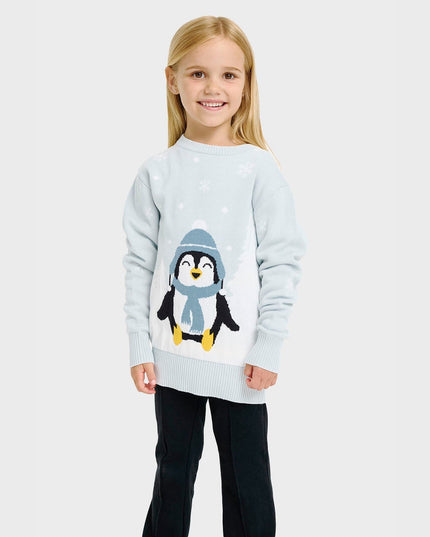 Niedlicher Pinguin-Weihnachtspullover – für Kinder