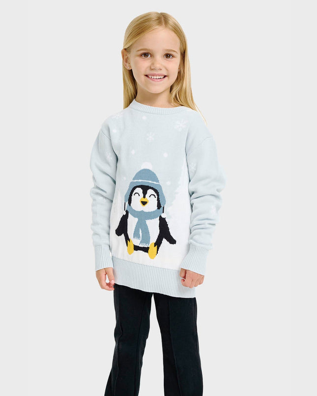 Niedlicher Pinguin-Weihnachtspullover – für Kinder