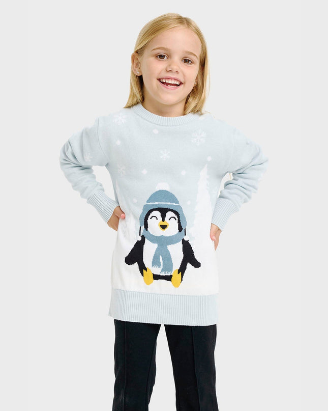 Niedlicher Pinguin-Weihnachtspullover – für Kinder