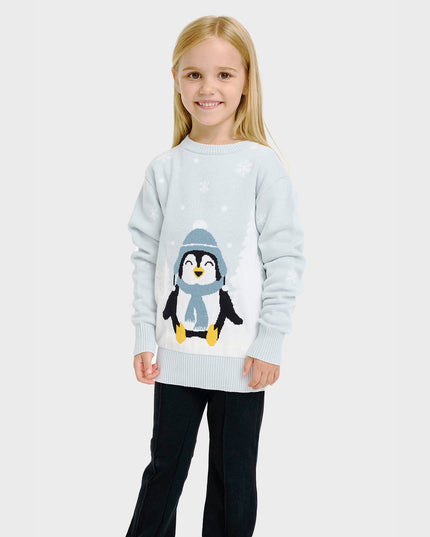 Niedlicher Pinguin-Weihnachtspullover – für Kinder