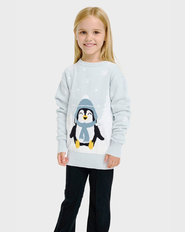 Niedlicher Pinguin-Weihnachtspullover – für Kinder