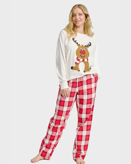 Pyjamaoberteil mit Rentiermotiv für Damen – Bestseller-Weihnachtsdesign