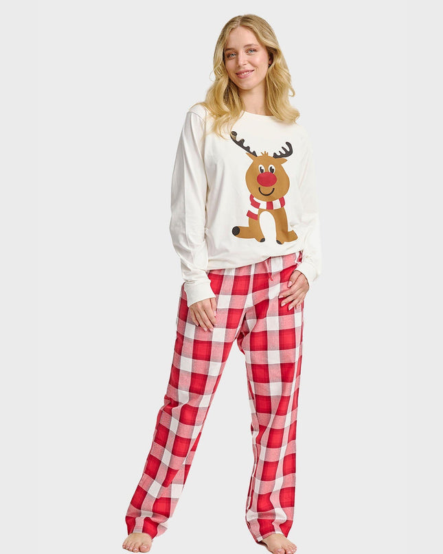 Pyjamaoberteil mit Rentiermotiv für Damen – Bestseller-Weihnachtsdesign