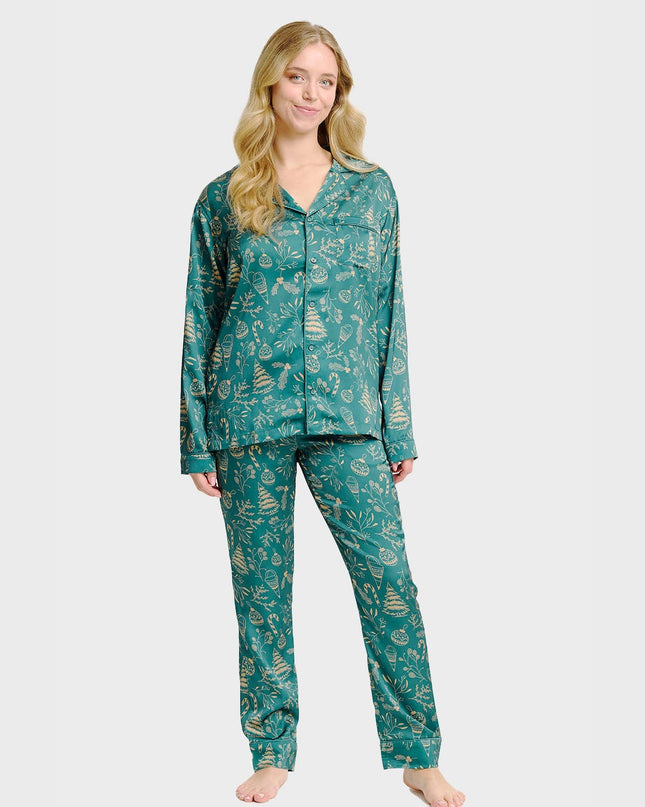 Der elegante Satinpyjama – Damen