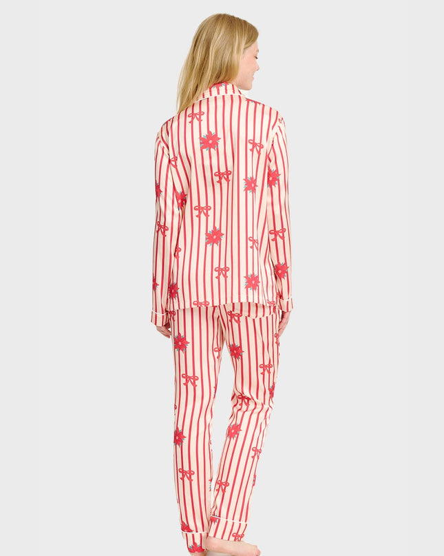 Weihnachtspyjama aus Satin für Damen – perfekt für festliche Nächte
