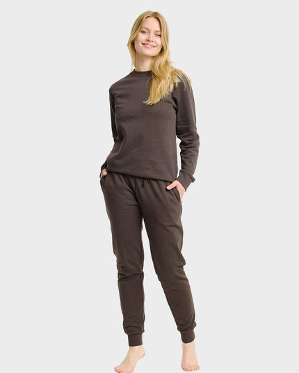 Braunes Damen-Sweatset für festlichen Komfort