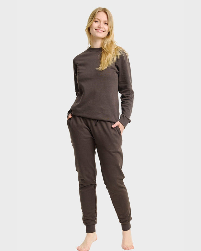 Braunes Damen-Sweatset für festlichen Komfort