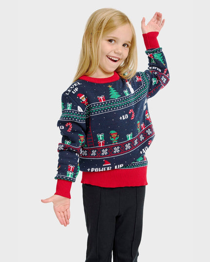 Vintage Gaming Weihnachtspullover für Kinder - Familienspaß