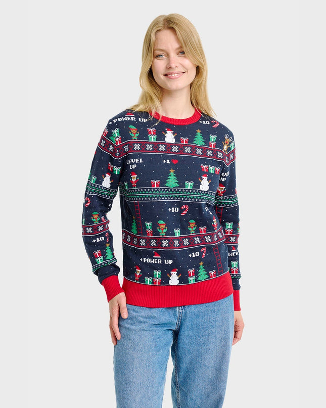 Vintage Gaming Christmas Sweater for Women - Holiday Style