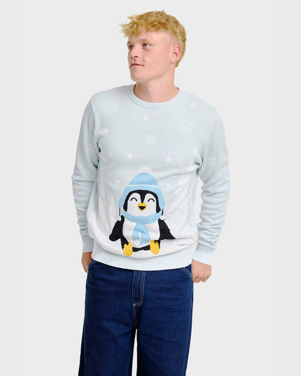 Niedlicher Pinguin-Weihnachtspullover – Herren