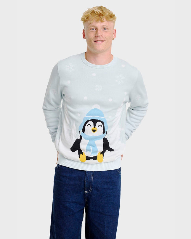 Niedlicher Pinguin-Weihnachtspullover – Herren