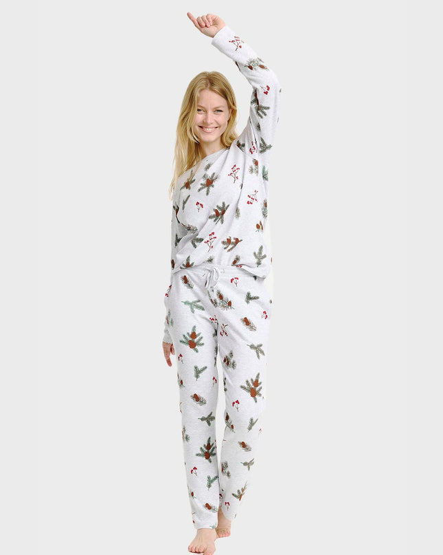 Gerippter Pyjama für Damen – Ideal für die Weihnachtszeit mit der Familie