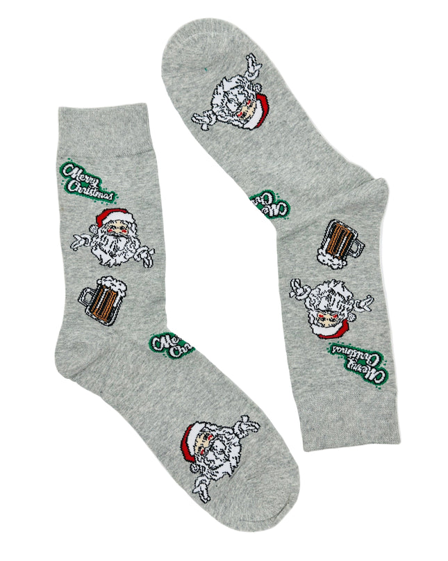 Socken – Weihnachtsmann mit Bier – Lustiges Weihnachtsaccessoire