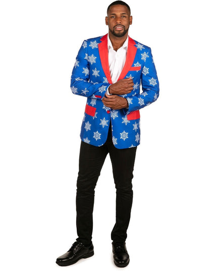 Men's Blue Snowflake Blazer
