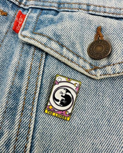Cat Tarot Pin - The Lovers III for Halloween