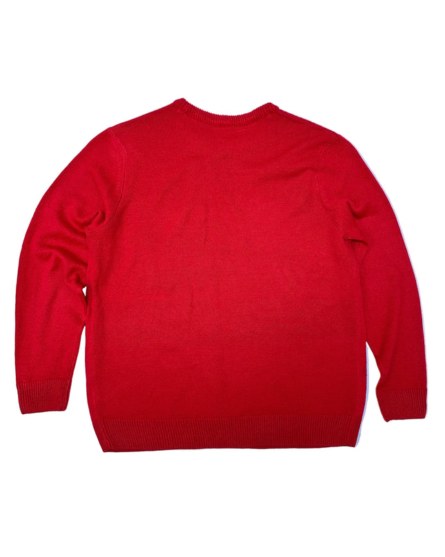 Vintage-Weihnachtspullover – Schneemann mit Besen