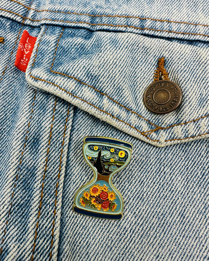 Brosche – Van Goghs Sanduhr | Kunstinspirierte Accessoires