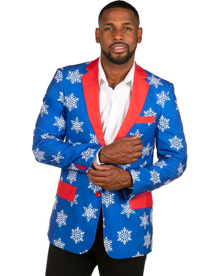 Men's Blue Snowflake Blazer