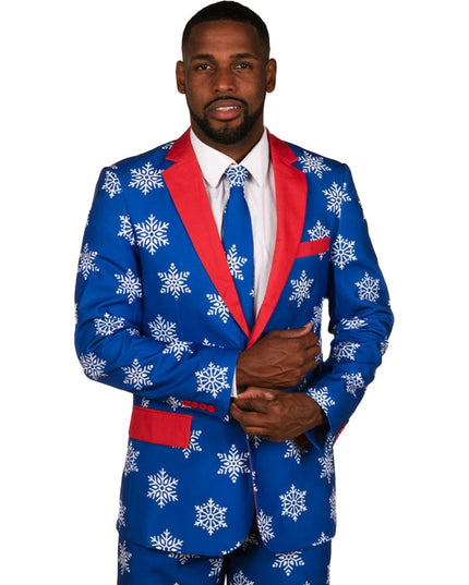 Men's Blue Snowflake Blazer