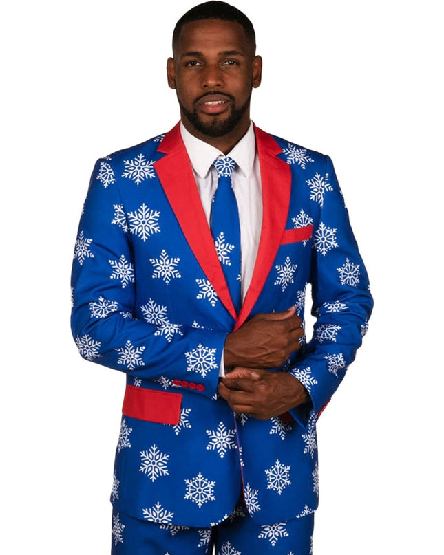 Men's Blue Snowflake Blazer