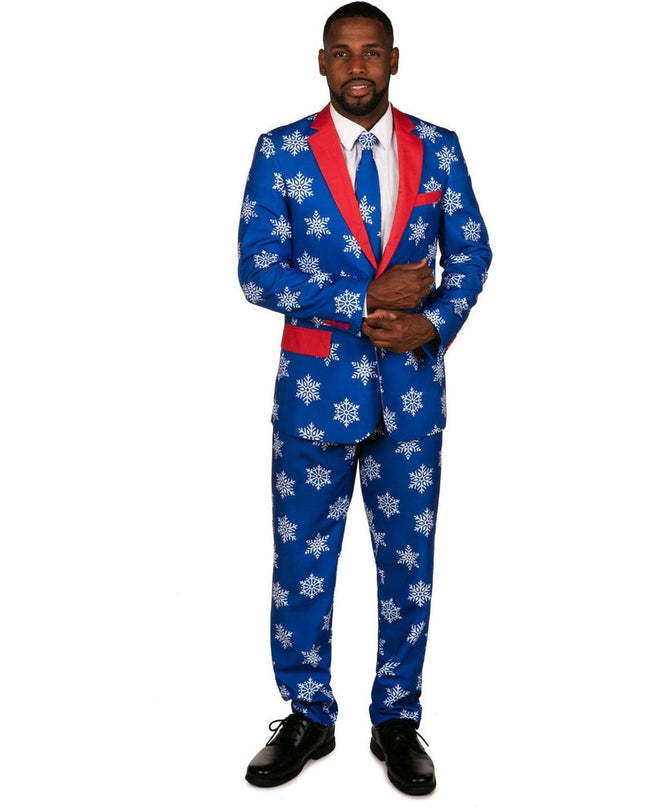 Men's Blue Snowflake Blazer