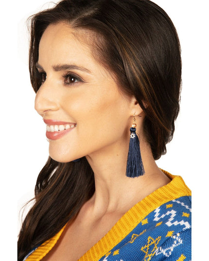 Blue Hanukkah Earrings