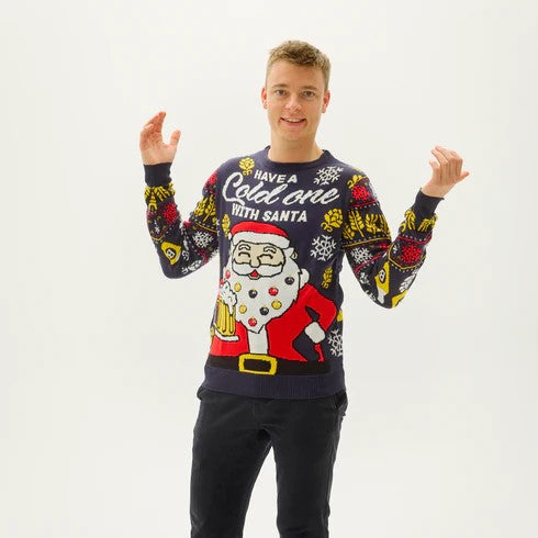Gönn dir ein kaltes Getränk mit dem Weihnachtsmann-Weihnachtspullover