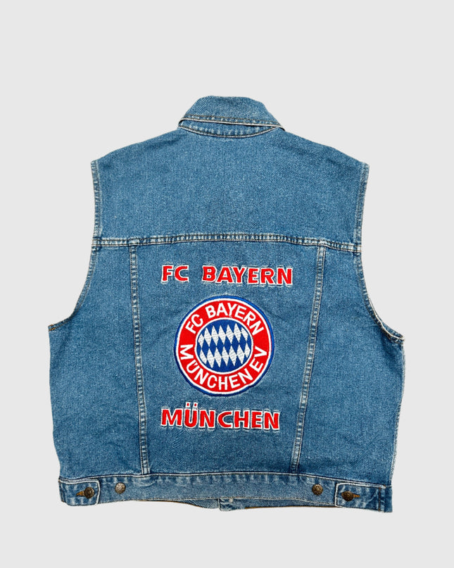 Vintage FC Bayern München Jeansweste | Stylische Fanausrüstung