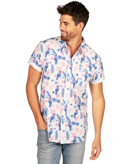 Men's Toucan Tango White Hawaiian Shirt