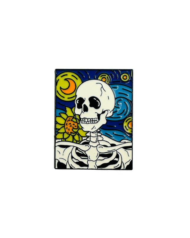 Van Gogh Skeleton II Brooch | Family Pajama Accessory