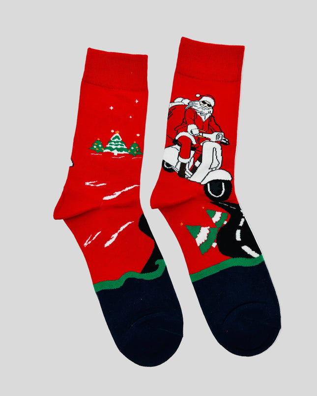 Socken – Biker-Weihnachtsmann – Lustiges Weihnachtsaccessoire