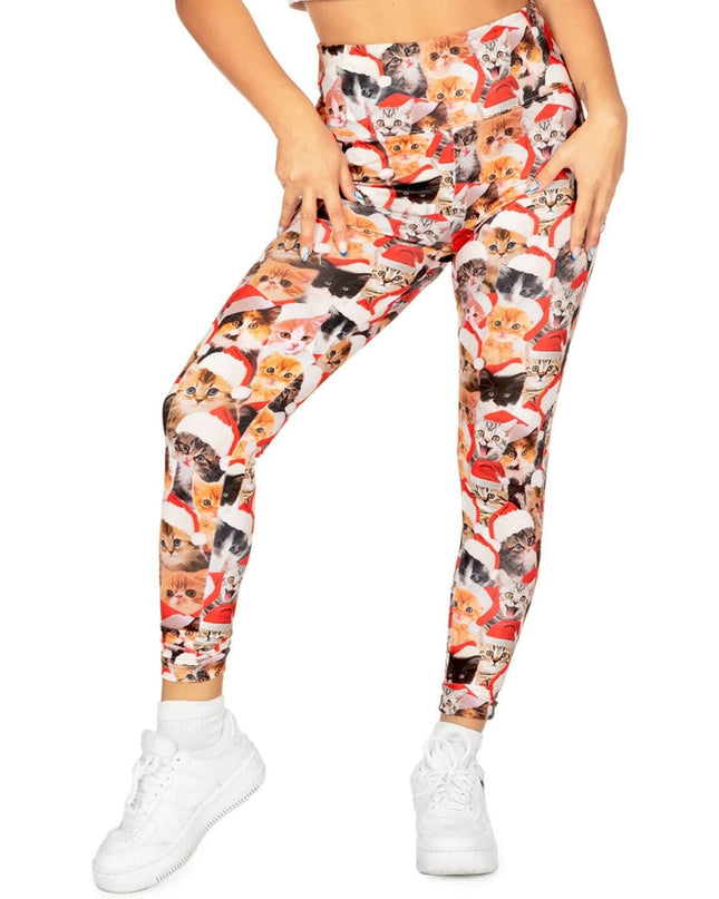 Christmas Cat High Waisted Leggings