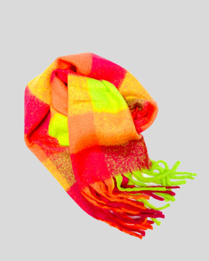 Soft Neon Checkered Scarf Accessories for All