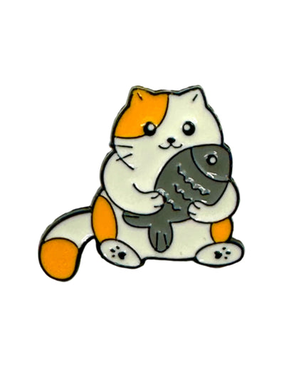 Fish Cat II Anstecknadel – Lustiges Accessoire für Katzenliebhaber