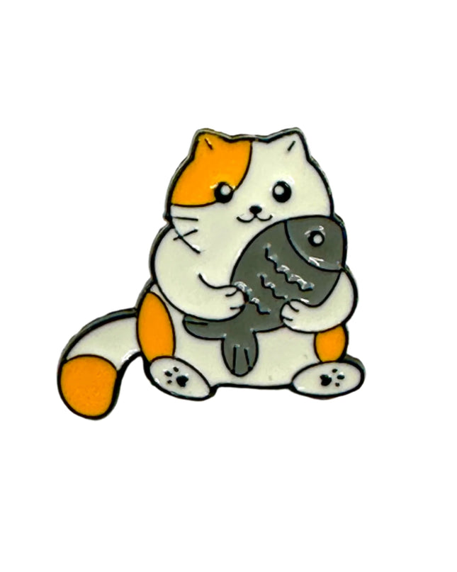 Fish Cat II Anstecknadel – Lustiges Accessoire für Katzenliebhaber