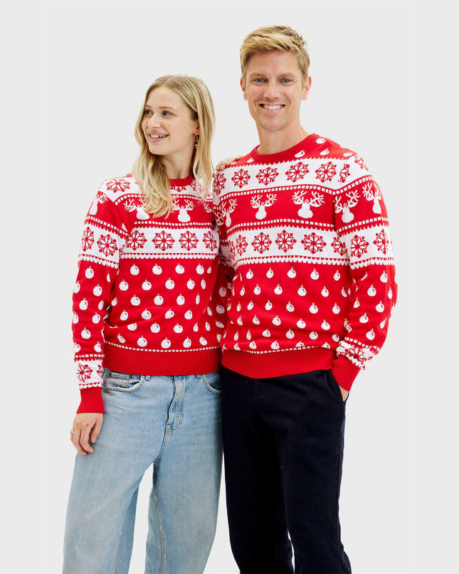 Klassischer roter Weihnachtspullover - Damen