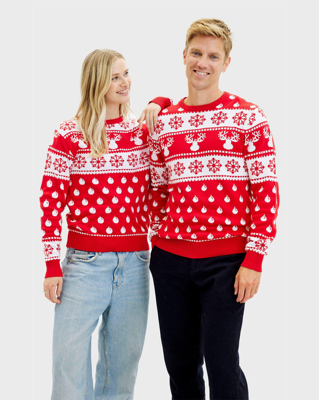 Klassischer roter Weihnachtspullover - Herren