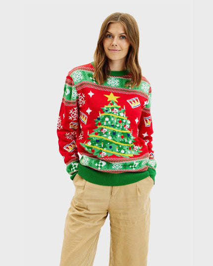 Weihnachtsbaum-Pullover für Damen – Leuchtender Weihnachtspullover, der
