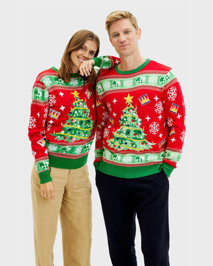 Weihnachtsbaum-Pullover für Damen – Leuchtender Weihnachtspullover, der