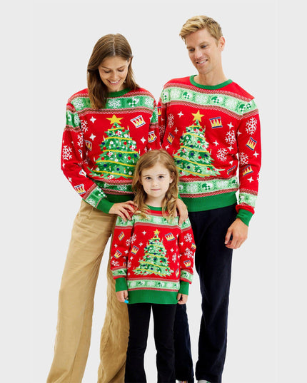 Weihnachtsbaum-Pullover für Damen – Leuchtender Weihnachtspullover, der