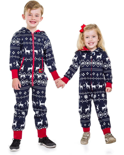 Boy's / Girl's Blue Fair Isle Reindeer Jumpsuit