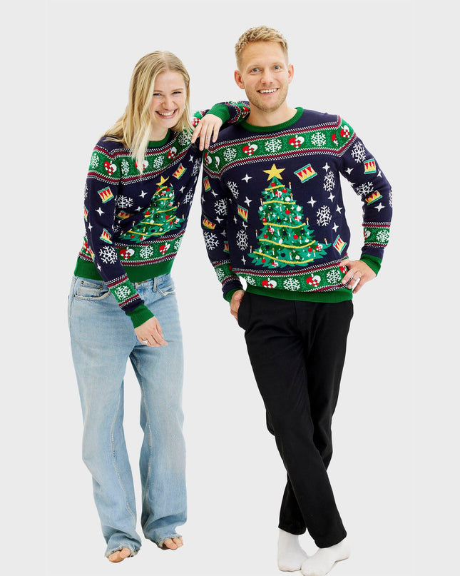 Blue Christmas Tree Sweater for Men