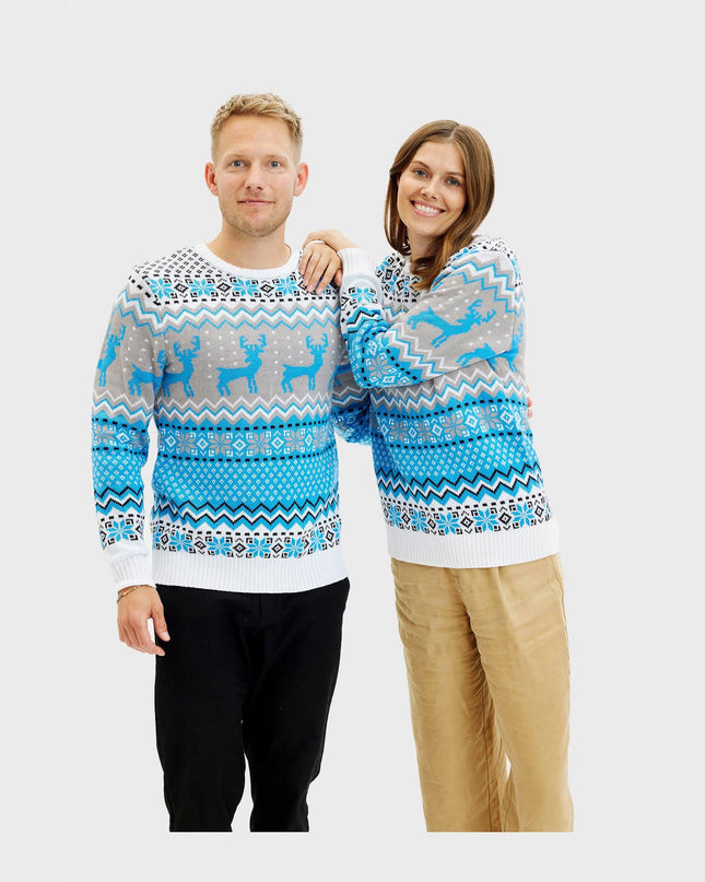 Traditional Blue Christmas Sweater for Women