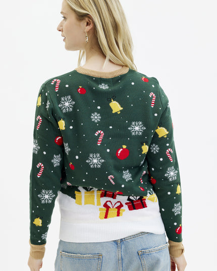 Santa Christmas Star Sweater for Women - Light-Up Design