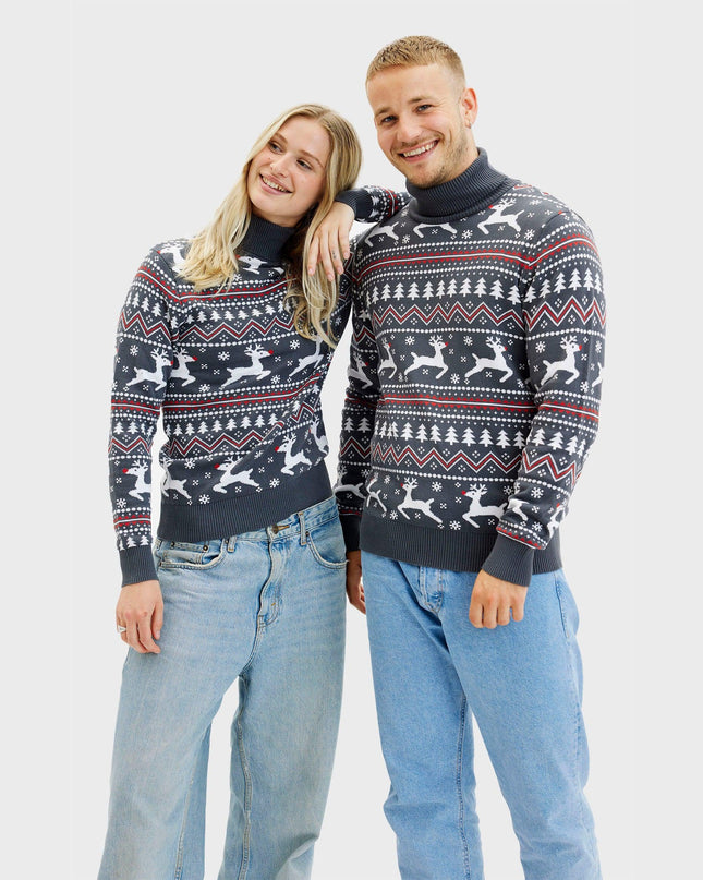 Stylish Highneck Christmas Sweater for Women