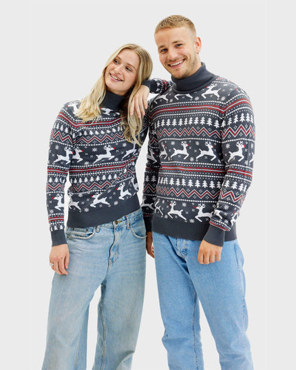 Stilvoller Weihnachtspullover mit Stehkragen für Damen