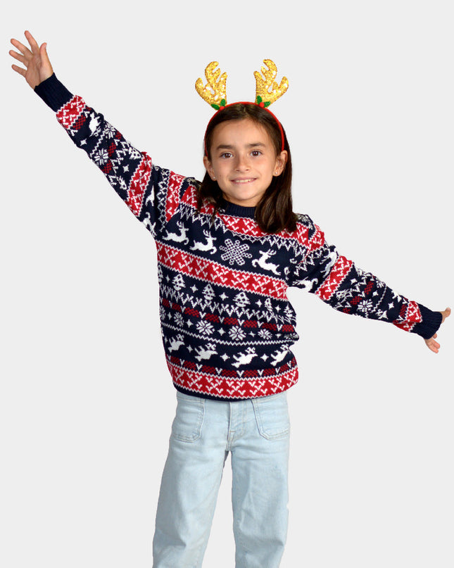 Christmas Pattern Reindeer Sweater for Kids