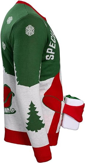 Sonderlieferung Weihnachtsmann 3D Geschenk Hässlicher Weihnachtspullover